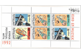Nederland NVPH 1541 Postfris Blok Kinderzegels, kind en muziek 1992