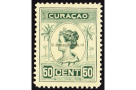 Curaçao NVPH 68A (Lijntanding 11) Ongebruikt (50 cent) Koningin Wilhelmina 1922