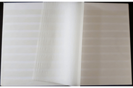 Gebruikt / Zeer Nette Staat Blauw met 1 goudlijn Insteekboek 8 Witte Bladzijden / 9 Pergamijn Stroken / Pergamijn tussenbladen