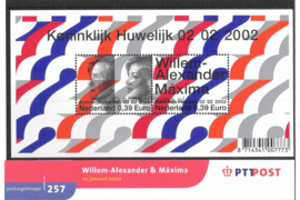 Nederland NVPH M257 (PZM257) Postfris Postzegelmapje Koninklijk Huwelijk 02-02-2002 2002