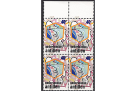 Nederlandse Antillen NVPH 508 Postfris (40 cent) (Blokje van vier) MET VELRAND Zoutindustrie Bonaire 1975