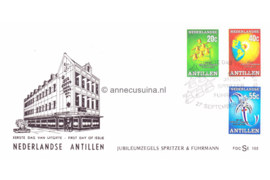 Nederlandse Antillen (SE-serie) NVPH E105 (E105S) Onbeschreven 1e Dag-enveloppe 50 jaar Spritzer & Fuhrmann N.V. juweliers 1977