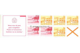Republiek Suriname Zonnebloem PB 4bp Postfris Postzegelboekje 4 x 5 ct + 3 x 60 ct en geelbruin andreaskruis en met tekst 1978