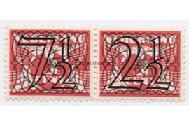 Nederland NVPH 356a (7 1/2 + 2 1/2 cent) Postfris Guilloche (traliezegels) in zwart op rood op 3 cent type vliegende duif 1926, 1940