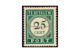 Curaçao NVPH P40 Postfris (25 cent) Cijfer en waarde in donkergroen. 1948-1949