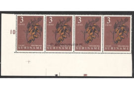 Suriname NVPH 356 Postfris (3 cent) (Blokje van vier) Inheemse vruchten en gewassen 1961