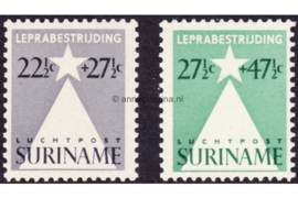 Suriname NVPH LP29-LP30 Gestempeld Leprazegels 1947
