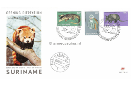 Suriname (Palmboom) NVPH E67 (E67P) Onbeschreven 1e Dag-enveloppe Opening dierentuin Paramaribo Zoo 1969