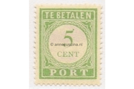 Curaçao NVPH P22 Ongebruikt (5 cent) Cijfer en waarde in groen 1915