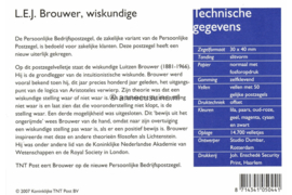 Nederland NVPH M362 (PZM362) Postfris Postzegelmapje L.E.J. Brouwer, wiskundige 2007
