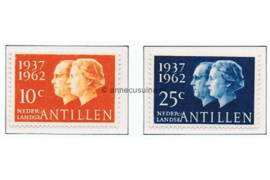 Nederlandse Antillen NVPH 323-324 Postfris 25 jarig huwelijksjubileum Juliana & Bernhard 1962