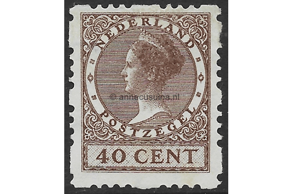 Nederland NVPH R54 Ongebruikt ZONDER GOM (40 cent) Vierzijdige roltanding Koningin Wilhelmina (type Veth) 1928