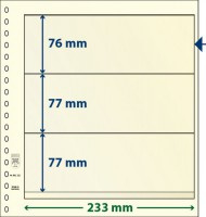 Hagelnieuw & Afgeprijsd! Lindner T-Blanco blad met 3 stroken (Lindner 802322P) (per 10 stuks)