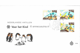 Nederlandse Antillen (Windroos) NVPH E94 (E94Wc/Uitgave Windroos logo naast E94) Onbeschreven 1e Dag-enveloppe Kinderpostzegels 1975