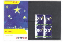 Nederland NVPH M239 (PZM239) Postfris Postzegelmapje Bijplakzegel 2000