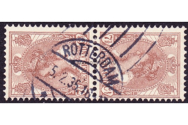 EXCLUSIEF! Nederland NVPH 61b Gestempeld  FOTOLEVERING (7 1/2 cent) Keerdruk (tête-bêche) paren 1924
