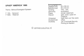 Republiek Suriname Zonnebloem Presentatiemapje PTT nr 102 Postfris Postzegelmapje U.P.A.E. America (zevende serie) Afbeeldingen van een oerwoud en een waterval 1995