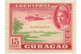Curaçao NVPH LP27 Gestempeld (15 cent) Koningin Wilhelmina met verschillende voorstellingen 1942