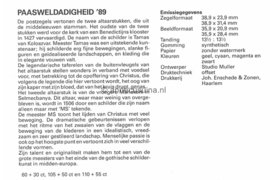 Republiek Suriname Zonnebloem Presentatiemapje PTT nr 50 Postfris Postzegelmapje Met toeslag als Paasweldadigheidszegels, Afbeeldingen van het paasfeest op schilderijen van Hongaarse meesters 1989