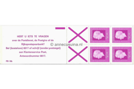 SPECIALITEIT! Nederland NVPH PB 18b Postfris Met Telblok Postzegelboekje 4 x 50ct Juliana Regina 1975