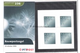 Nederland NVPH M236 (PZM236) Postfris Postzegelmapje Rouwzegel 2000