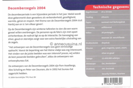Nederland NVPH M306 (PZM306) Postfris Postzegelmapje Decemberzegels 2004