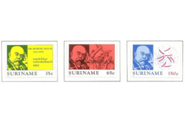 Republiek Suriname Zonnebloem 305-307 Postfris Het 100 jaar geleden ontdekken van de tuberkelbacil door Dr. Robert Koch 1982