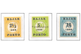 Indonesië Zonnebloem 1-3 Postfris Postzegels van Nederlands Indië van de uitgifte van 14 augustus 1946 (Australische porten) overdrukt in zwart 1950