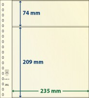 Hagelnieuw & Afgeprijsd! Lindner T-Blanco blad met 2 stroken (Lindner 802214P) (per 10 stuks)
