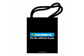 Leuchtturm (Lighthouse) Non-woven tas met lange handvaten, Zwart met kleuren bedrukking (Leuchtturm/Lighthouse 360005)