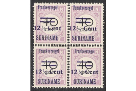 Bijzonderheid! NVPH 116/116/116a/116a Postfris FOTOLEVERING (12 1/2 cent op 40 cent) (Blokje van vier) Hulpuitgifte op portzegels, plaatselijk overdrukt in blauw 1926