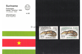 Republiek Suriname Zonnebloem Presentatiemapje PTT nr 85 Postfris Postzegelmapje U.P.A.E. (vijfde serie) 1993