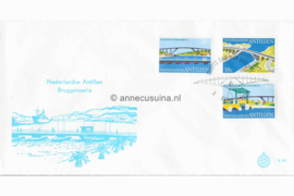 Nederlandse Antillen (Windroos) NVPH E89 (E89Wc/Uitgave Windroos logo naast E89) Onbeschreven 1e Dag-enveloppe Bruggen 1975