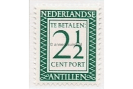 Nederlandse Antillen NVPH P45 Ongebruikt (2 1/2 cent) Cijfer en waarde in rechthoek. Inschrift Nederlandse Antillen. 1952-1959