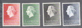 Nederland NVPH 637-640 Postfris GECERTIFICEERD FOTOLEVERING Koningin Juliana En Profil Hoge waarden 1954-1957