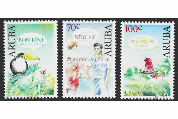 Aruba NVPH 100-102 Postfris Welkom-Zegels 1991