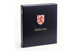 Hagelnieuw & Afgeprijsd! DAVO Luxe postzegelalbum Alderney I 1983-2015 INCL. LUXE CASSETTE! (Nieuwe type; Rugnummer met plak/wrijfletters)