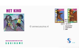 Republiek Suriname Zonnebloem E245 Onbeschreven 1e Dag-enveloppe Kinderzegels met afbeeldingen van kinderen 2000