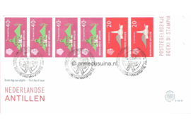 Nederlandse Antillen (Postdienst) NVPH E108b (E108BPO) Onbeschreven 1e Dag-enveloppe Koningin Juliana met verschillende voorstellingen afkomstig uit postzegelboekje PB1, Standaardserie Disberg 1958/1959 en 1973 1977