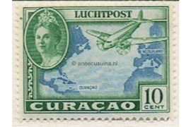 Curaçao NVPH LP26 Gestempeld (10 cent) Koningin Wilhelmina met verschillende voorstellingen 1942