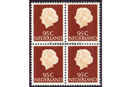 Nederland NVPH 636 Postfris (95 cent) (Blokje van vier) Koningin Juliana En Profil Lage waarden 1953-1967