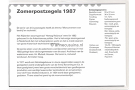 Nederland NVPH M46 (PZM46) Postfris Postzegelmapje Zomerzegels, industrieel erfgoed 1987
