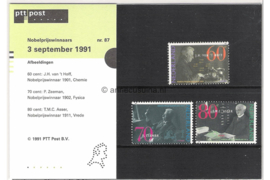Nederland NVPH M87 (PZM87) Postfris Postzegelmapje Nobelprijswinnaars 1991