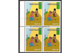 Nederlandse Antillen NVPH 598 Postfris (25+12 cent) (Blokje van vier) MET VELRAND Kinderzegels, vrije tijd 1978