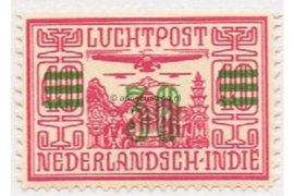 NVPH LP12 Gestempeld Opdruk in groen op luchtpostzegel der uitgifte 1928