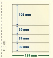 Hagelnieuw & Afgeprijsd! Lindner T-Blanco blad met 4 stroken (Lindner 802413P) (per 10 stuks)