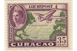 Curaçao NVPH LP31 Ongebruikt (35 cent) Koningin Wilhelmina met verschillende voorstellingen 1942