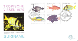 Republiek Suriname Zonnebloem E33 A Onbeschreven 1e Dag-enveloppe Tropische vissen 1979