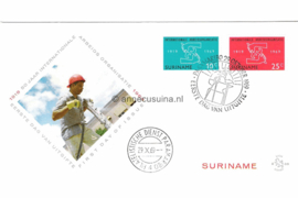 Suriname (Lion) NVPH E69 (E69L) Onbeschreven 1e Dag-enveloppe 50 jaar I.A.O. 1969