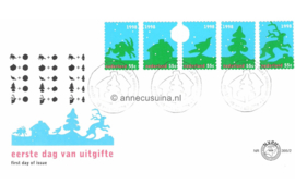 Nederland NVPH E395 Onbeschreven 1e Dag-enveloppe Decemberzegels op 4 enveloppen 1998